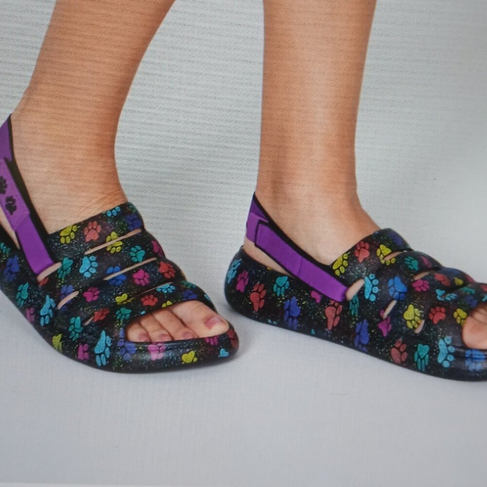 Paw Print Slingback Convertible Sandals sz 8 woman - NEW
